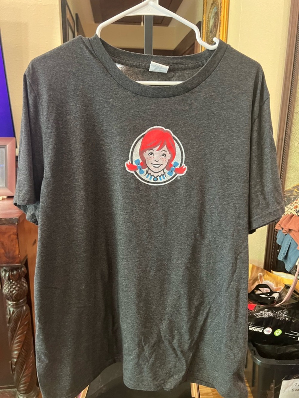 Wendy’s Tee with Red Hair Graphic and Blue Bows - Picture 2 of 5
